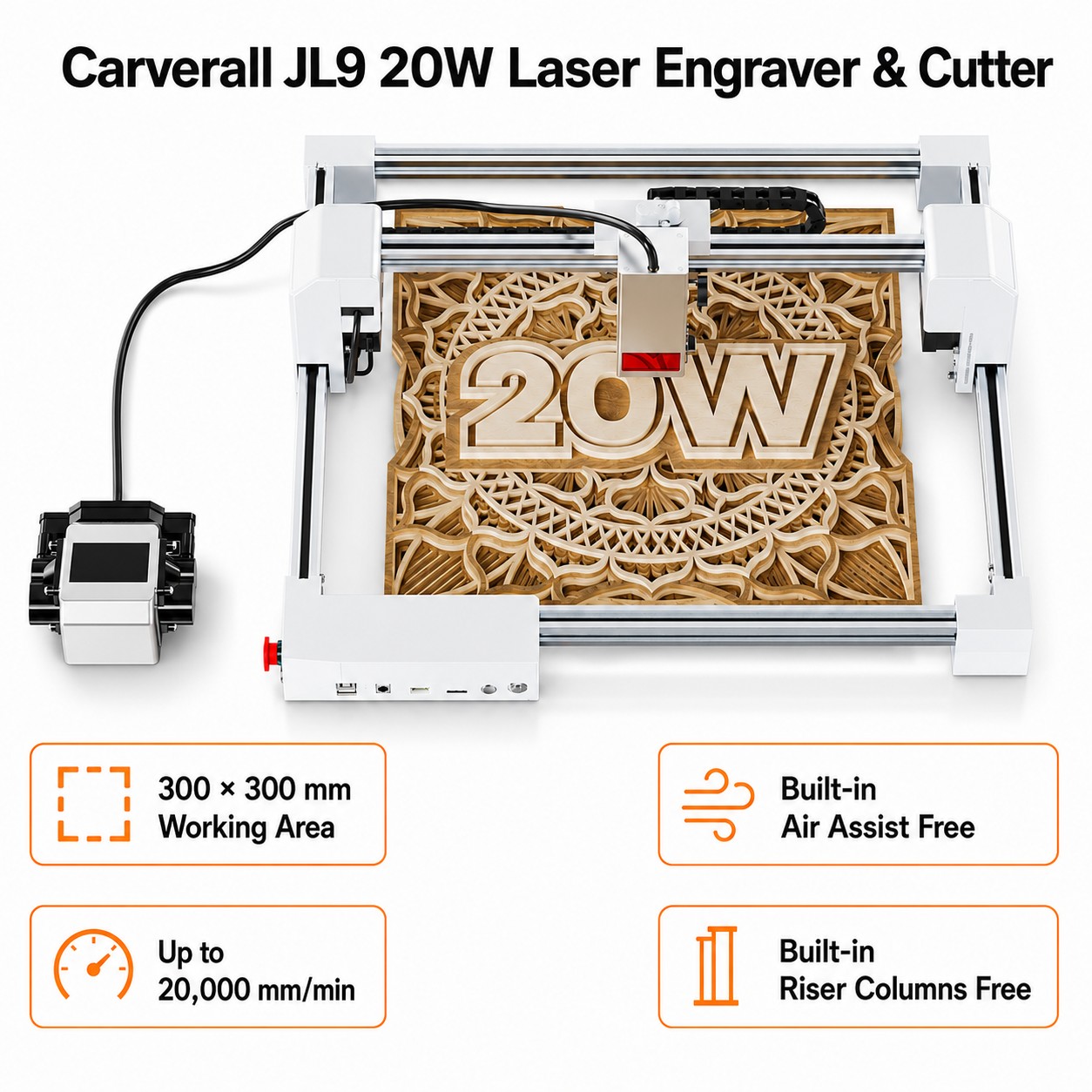 Acrylic Cutting Machine - Carverall JL9 20W Laser Engraver Cutter,