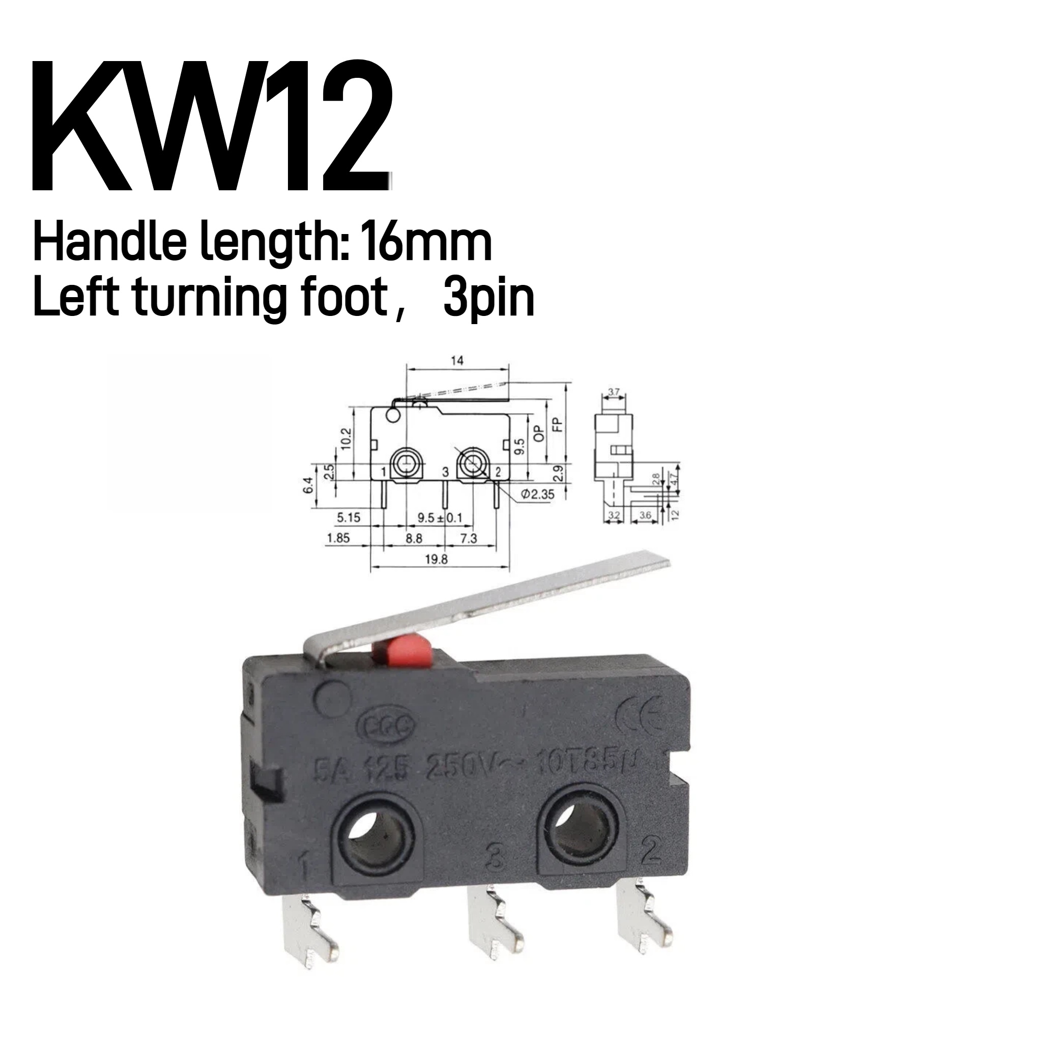 5-10-30pcs 5A 125V250V KW12 Tr - огляд і ціна Limit Switch Cnc
