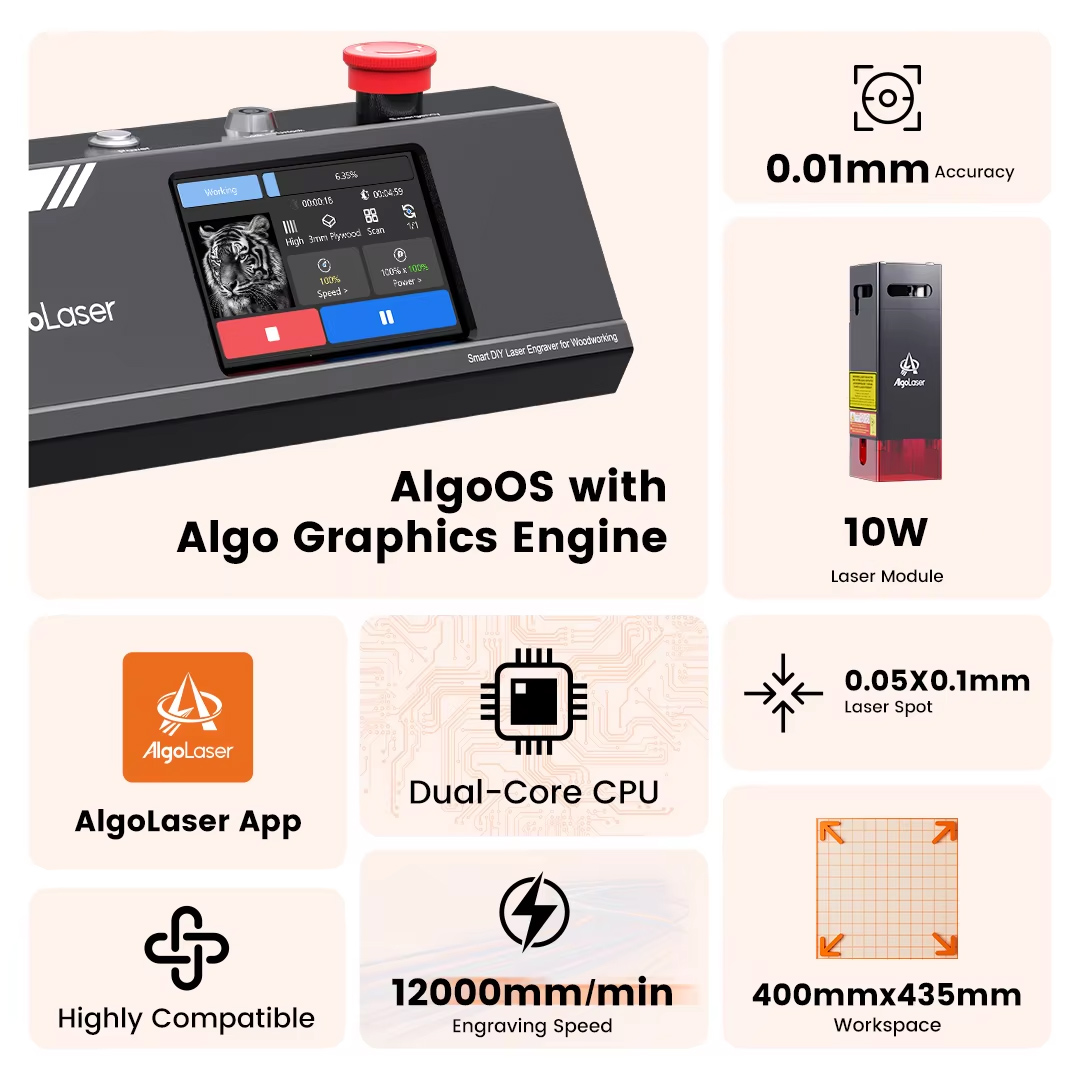 Algolaser DIY Table 40*43cm CN - огляд і ціна Industrial Laser Cutter