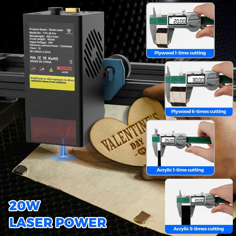 TWO TREES TTS pro 20W Desktop  - огляд і ціна Industrial Grade Laser Engraver