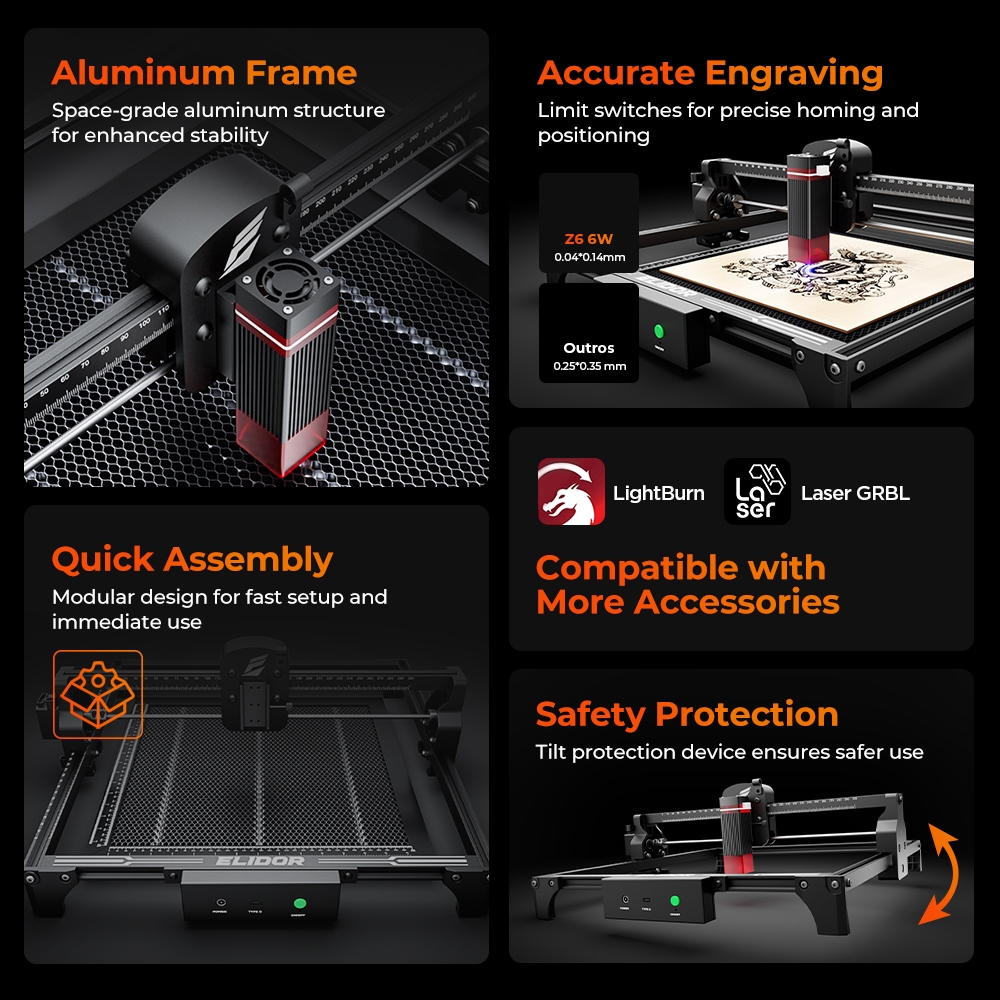 ELIDOR Z6 6W Laser Engraver an - огляд і ціна Industrial Laser Cutter